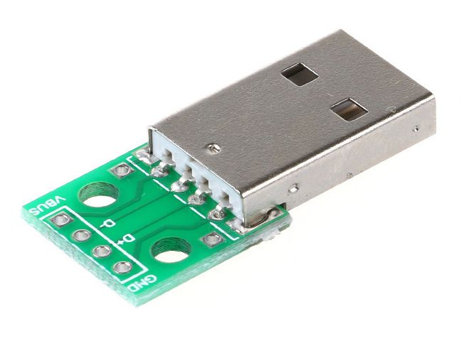 USB-A connector male breakout module